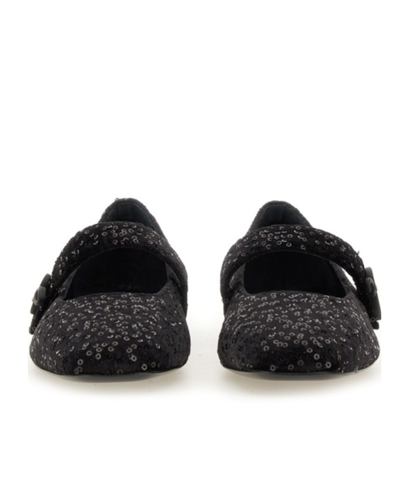 Shop Roberto Festa Sequin-embellished Ballerinas In Black