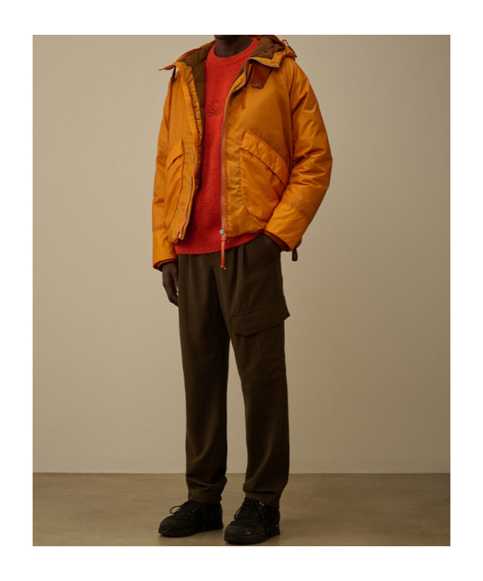 C.p. Company Opal Goggle Down Jacket In Orange