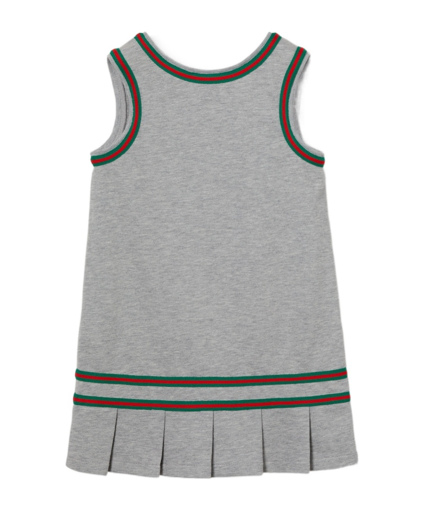Gucci Ribbon Cotton Dress In Gray