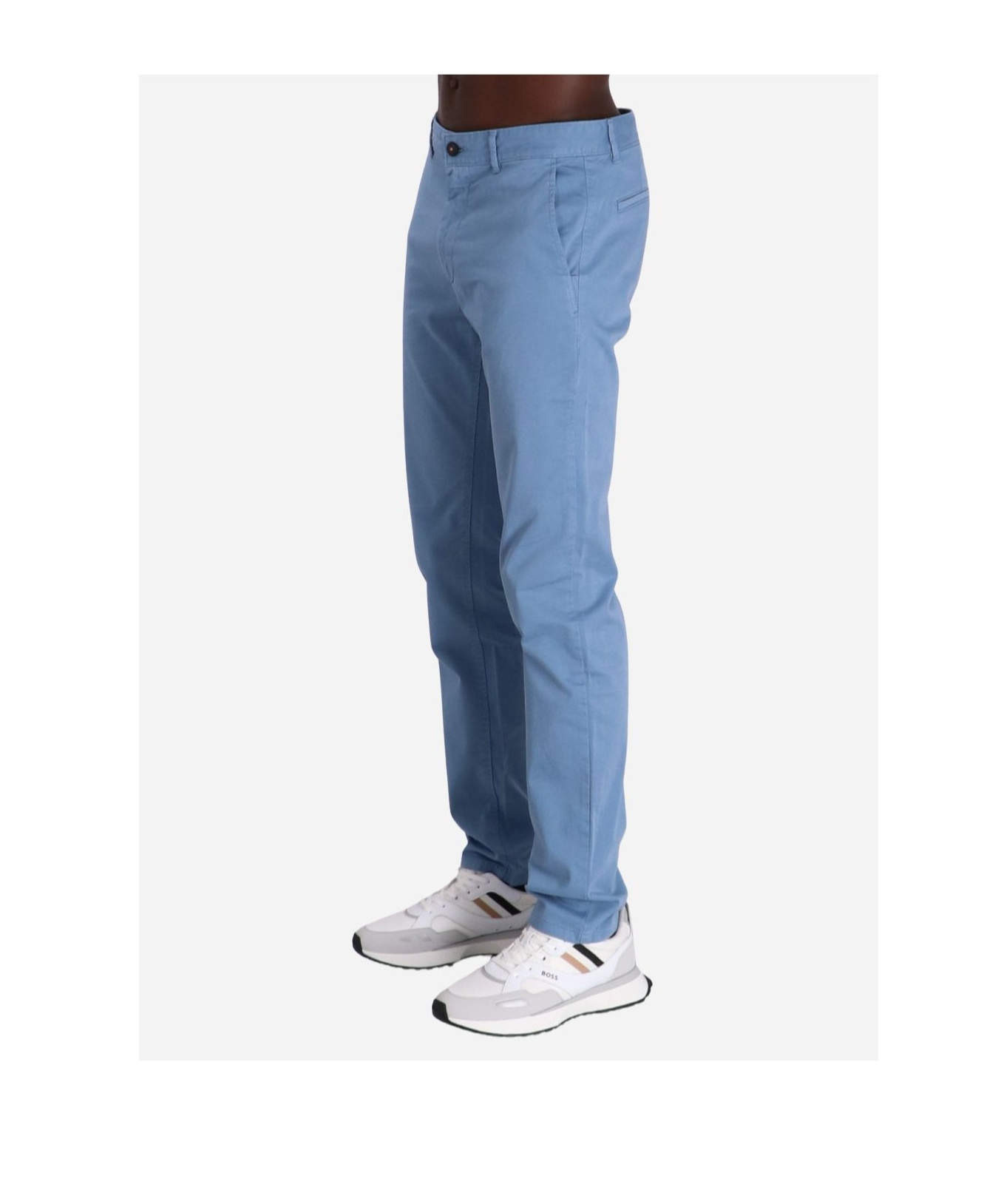 Hugo Boss Belt-loop Casual Pants In Blue