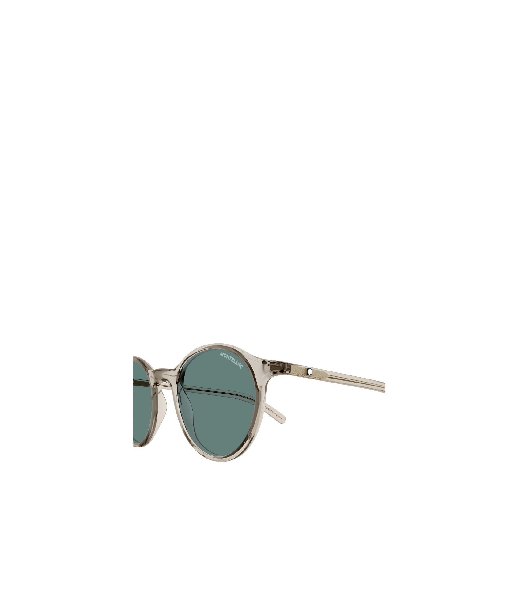 Montblanc Round Full Frame Sunglasses In Beige