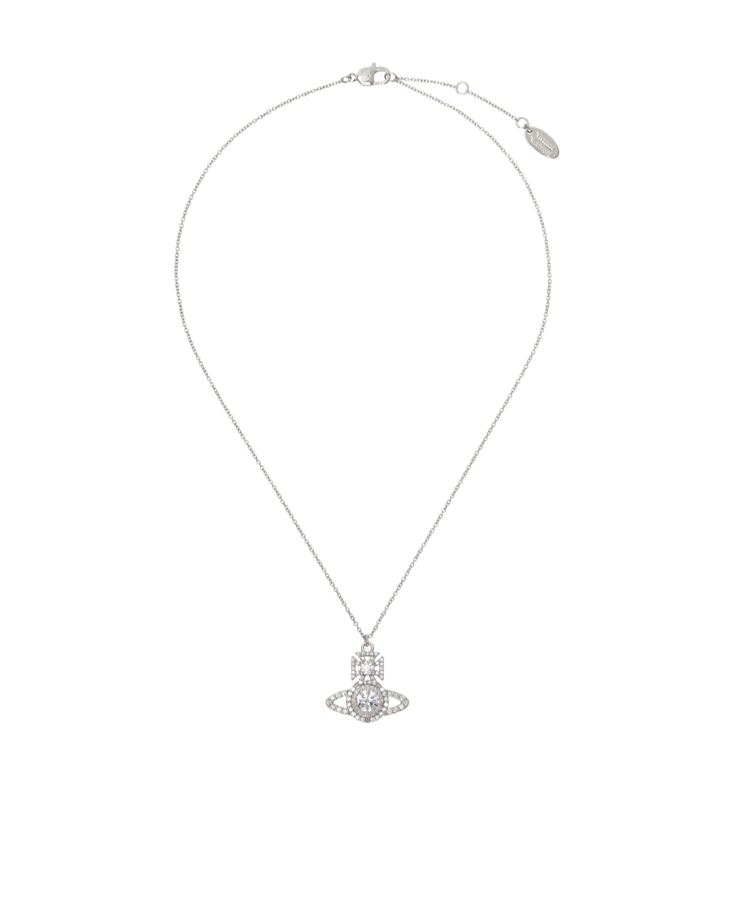 Vivienne Westwood Silver Suzie Pendant Necklace In White