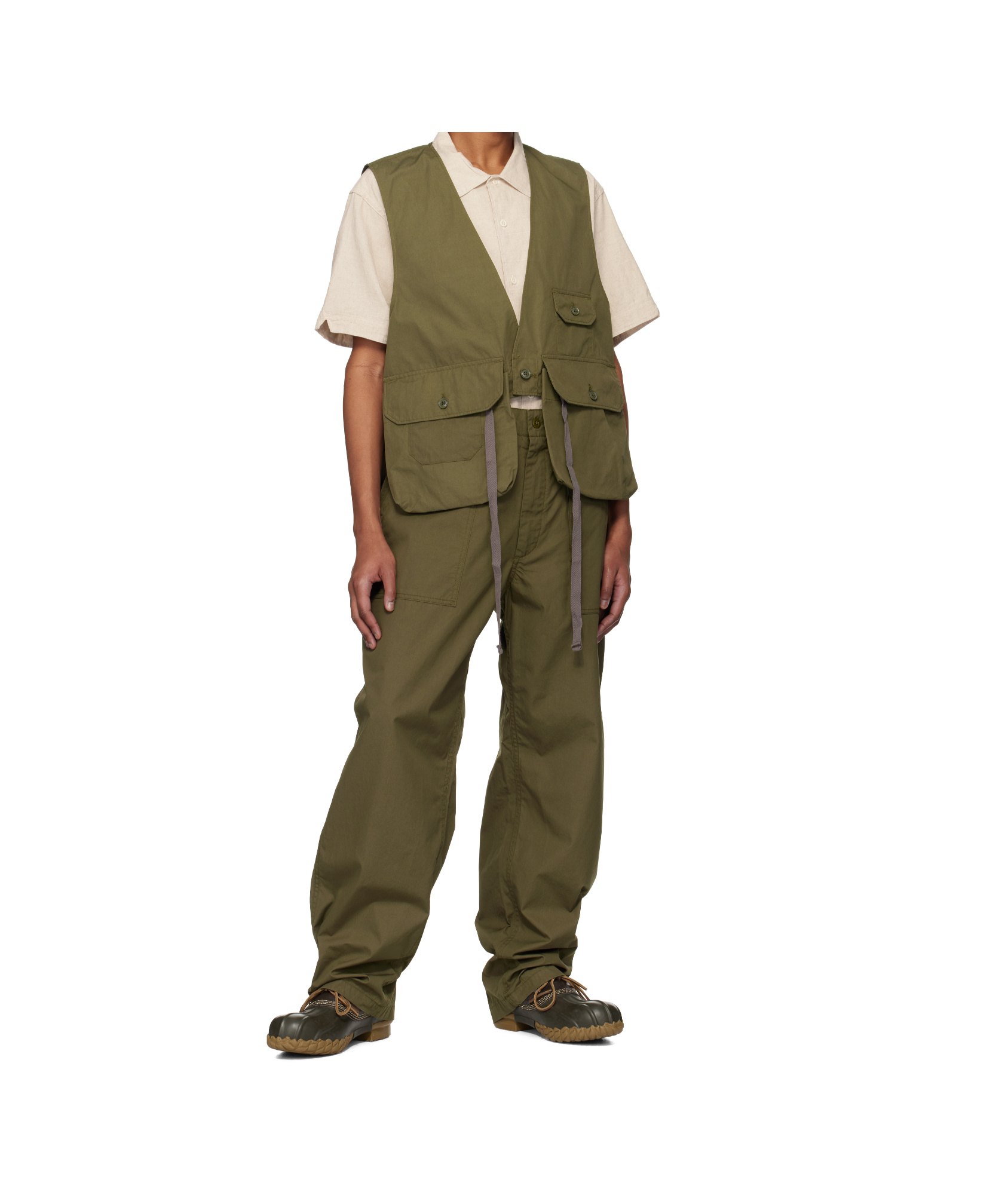 Engineered Garments Khaki Cloth Painter Trousers In Khaki
