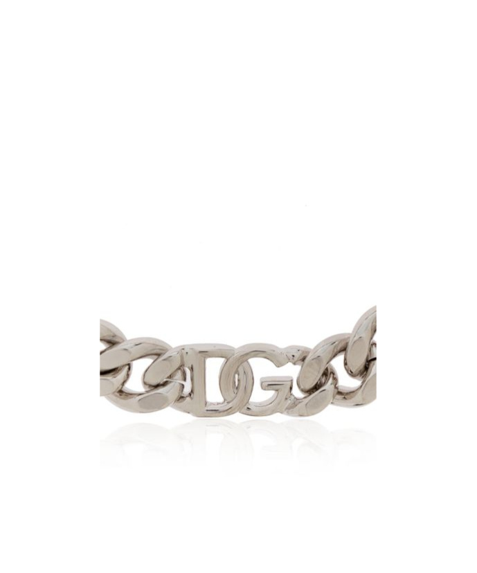 Dolce & Gabbana Logo-plaque Cuban-link Bracelet In Yellow