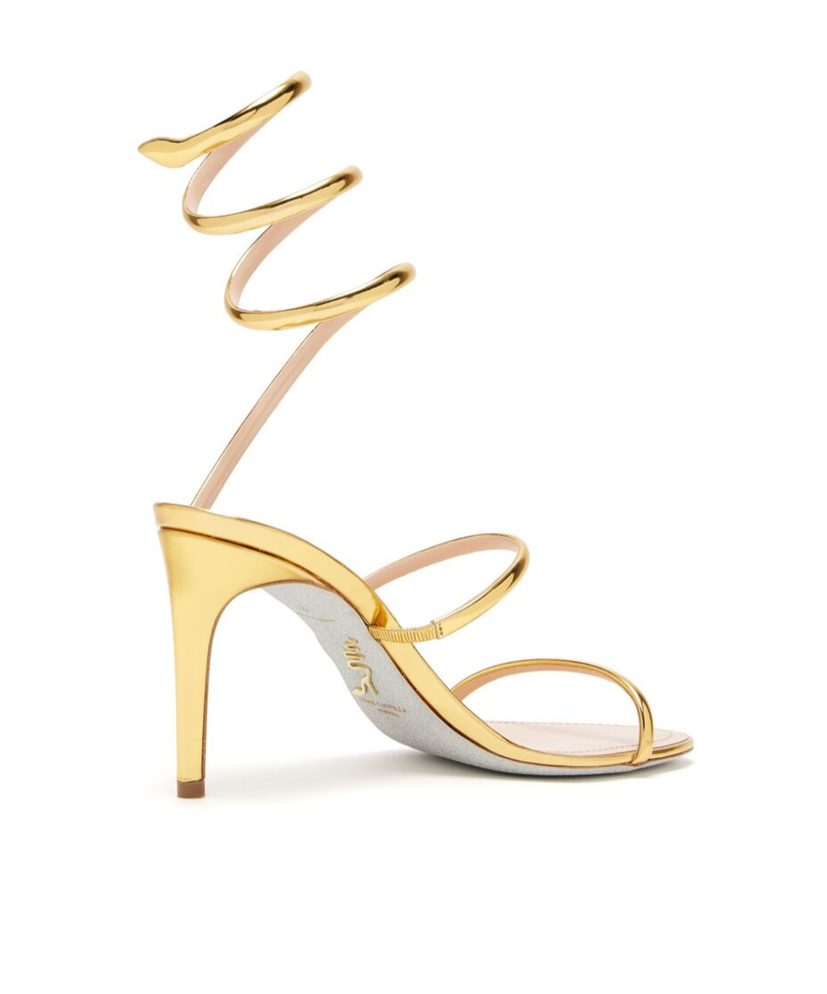 René Caovilla Ankle Wrap Sandals In Nude