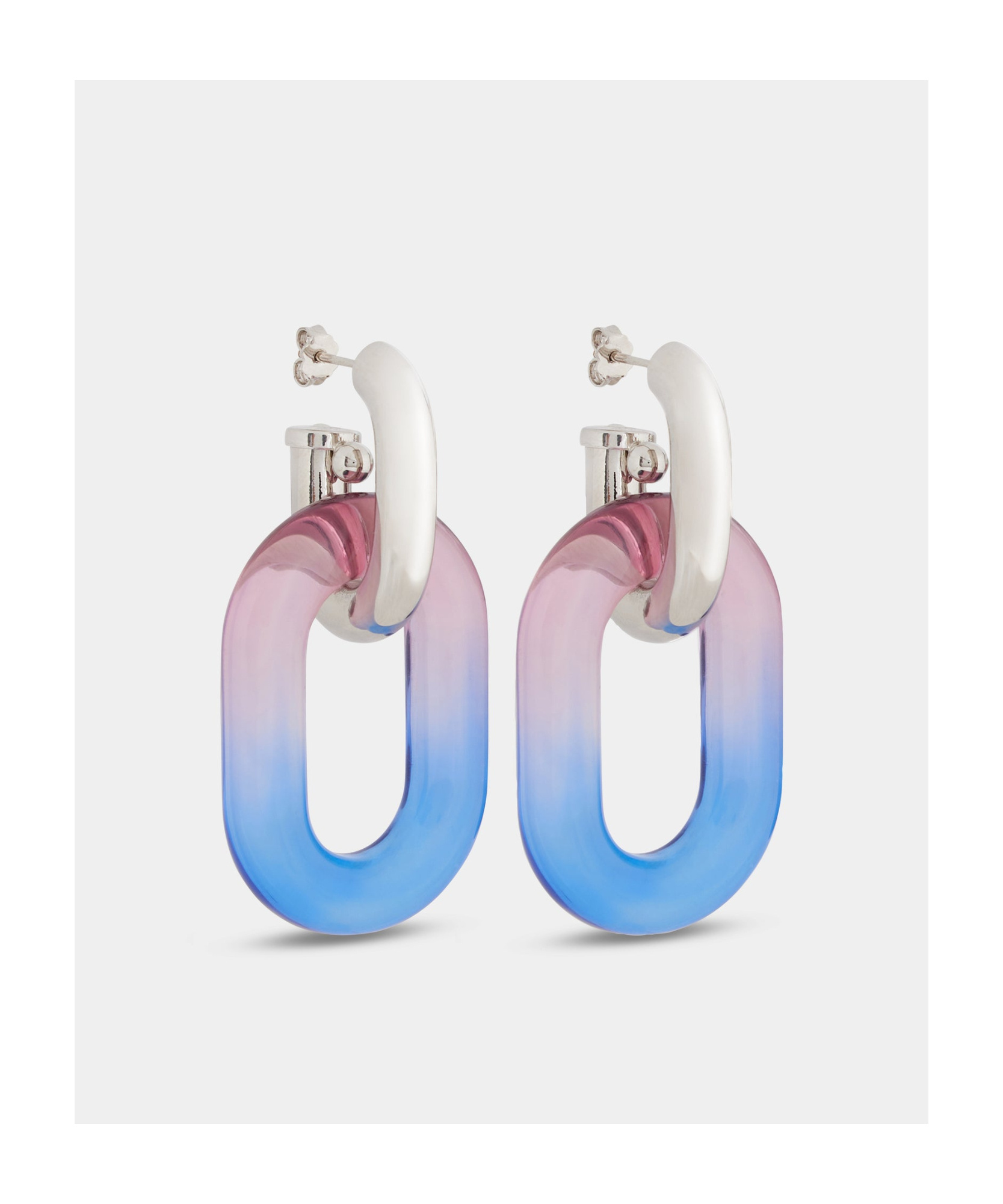 Rabanne Xl Link Oversized Tie-dye Earrings In Blue Tie-dye