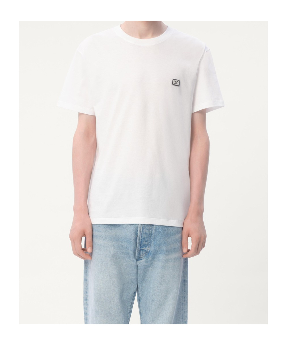 Valentino Vlogo Patch T-shirt With In White