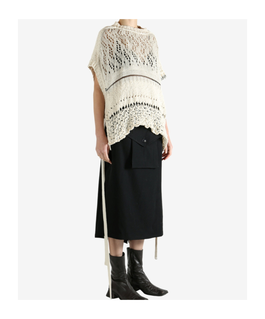 Y's Asymmetric Fb W/ Tp Vest In Neutral