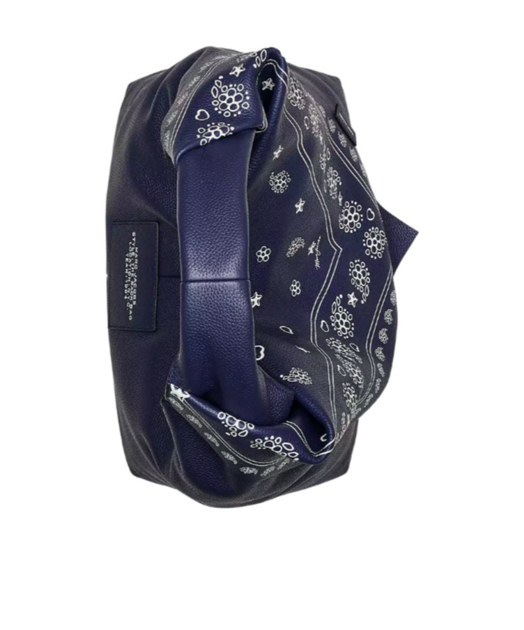 Marc Jacobs The Bandana Print Leather Sack Bag In Blue