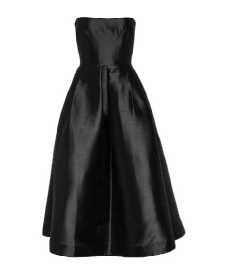 Alex Perry Strapless Faille Midi Dress In Black