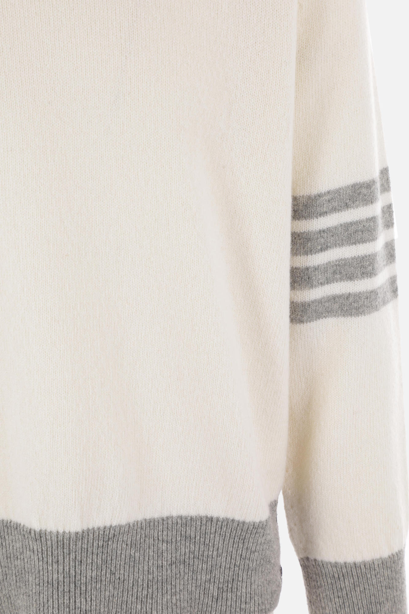 Thom Browne 4-bar Wool Crewneck Jumper In White