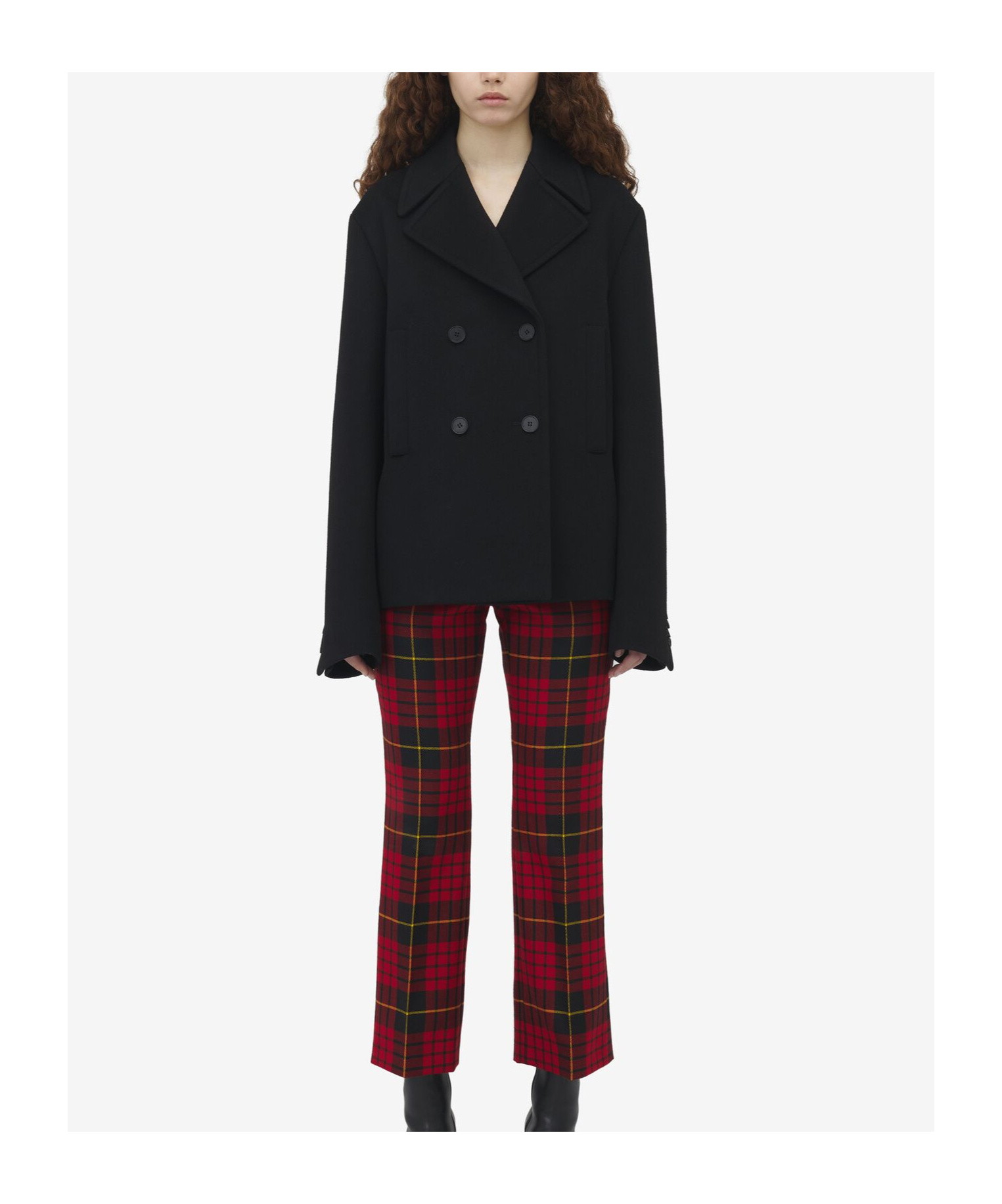 Alexander Mcqueen Womens Black Double-breasted Regular-fit Wool And Cashmere-blend Coat In Black