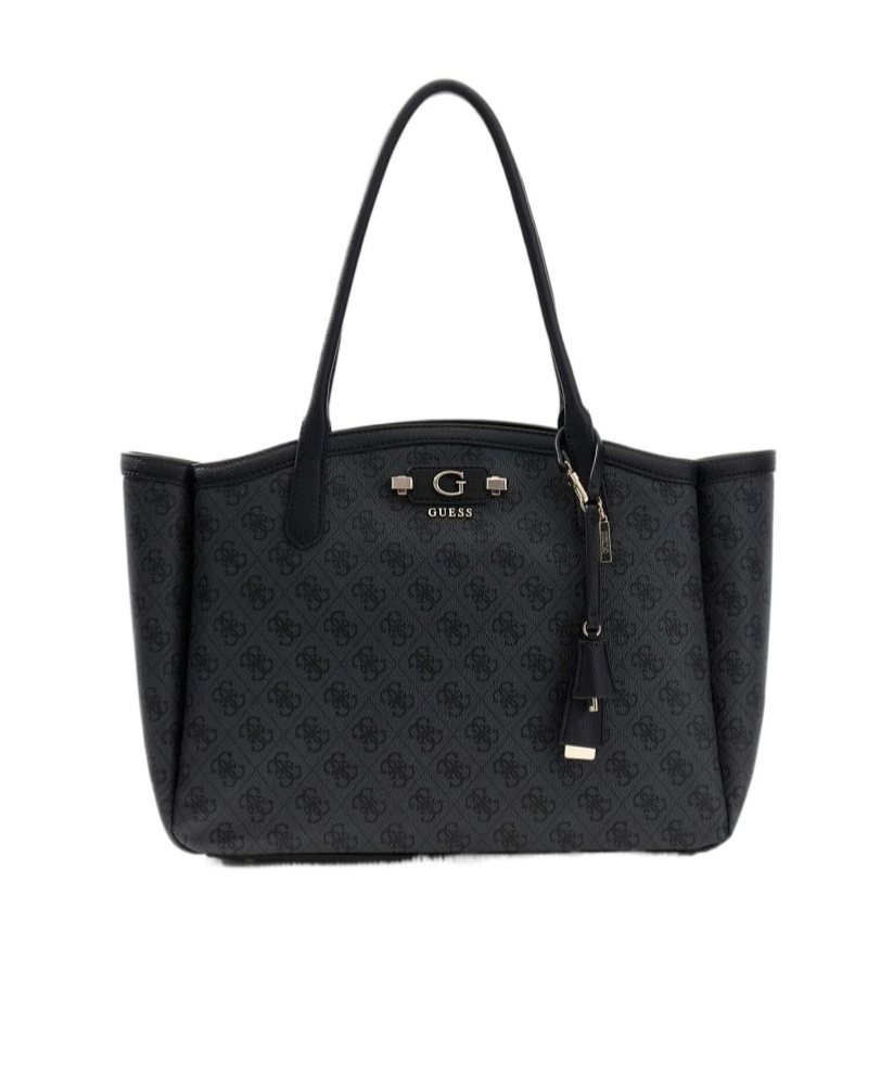 Guess Lindsey Satchel Bag In Gray