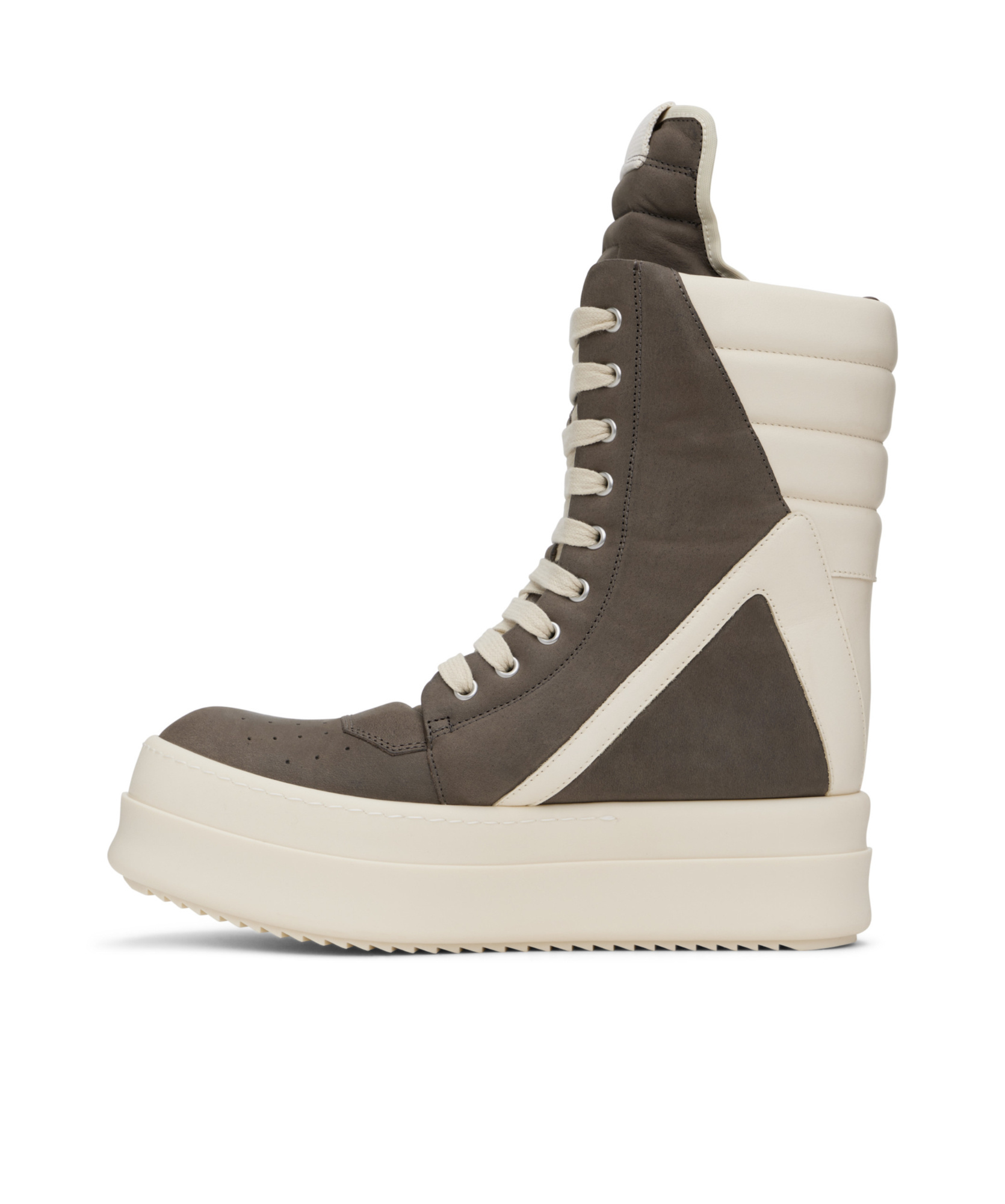 Rick Owens Man Sneakers Dark Brown Size 11 Leather In White