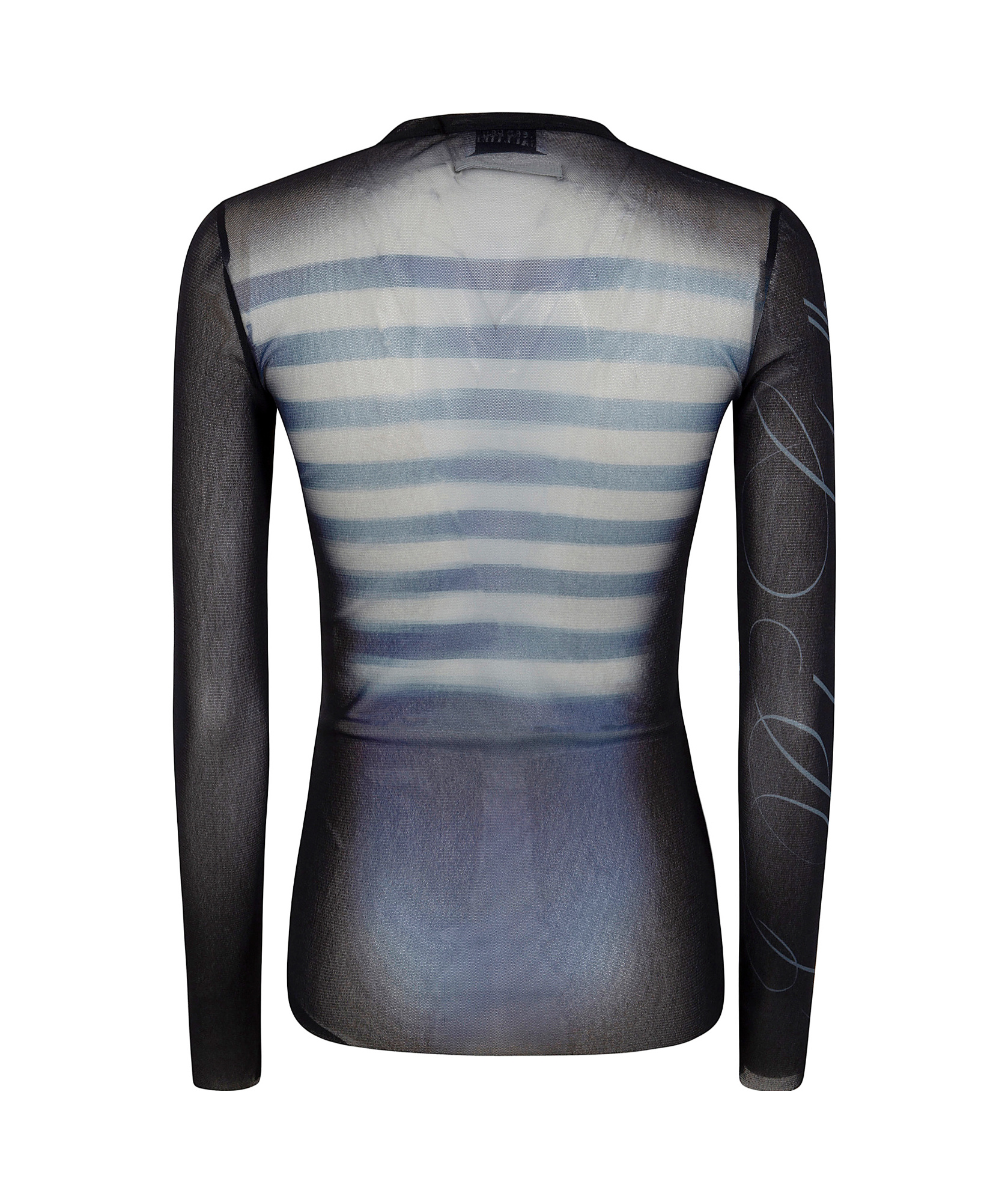 Shop Jean Paul Gaultier Le Male-print Mesh Top In Black