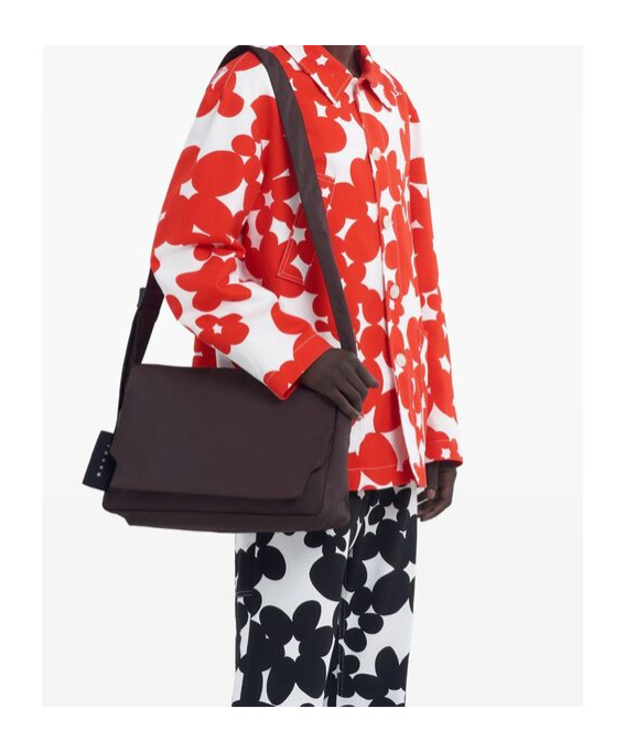 Shop Marni Floral-print Cotton Jacket In Red