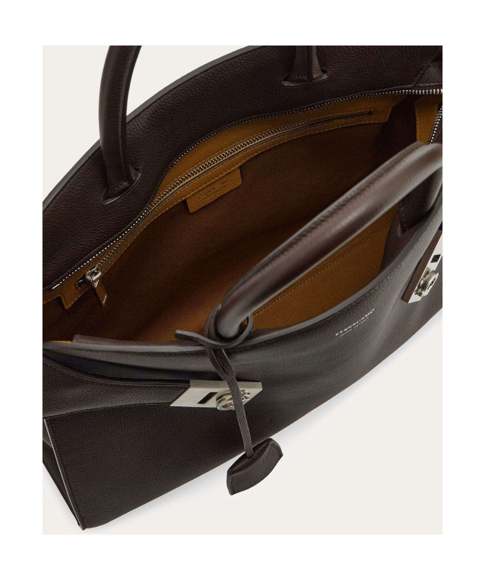 Ferragamo Hug Briefcase In Black
