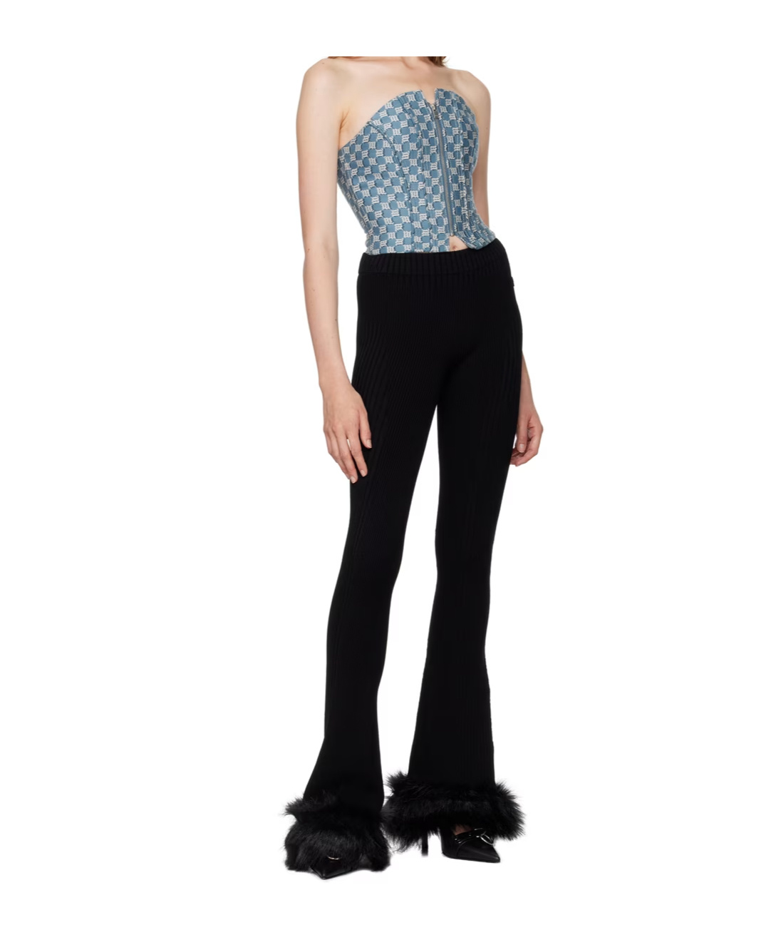 Misbhv Artificial Fur Trumpet Casual Pants In Black