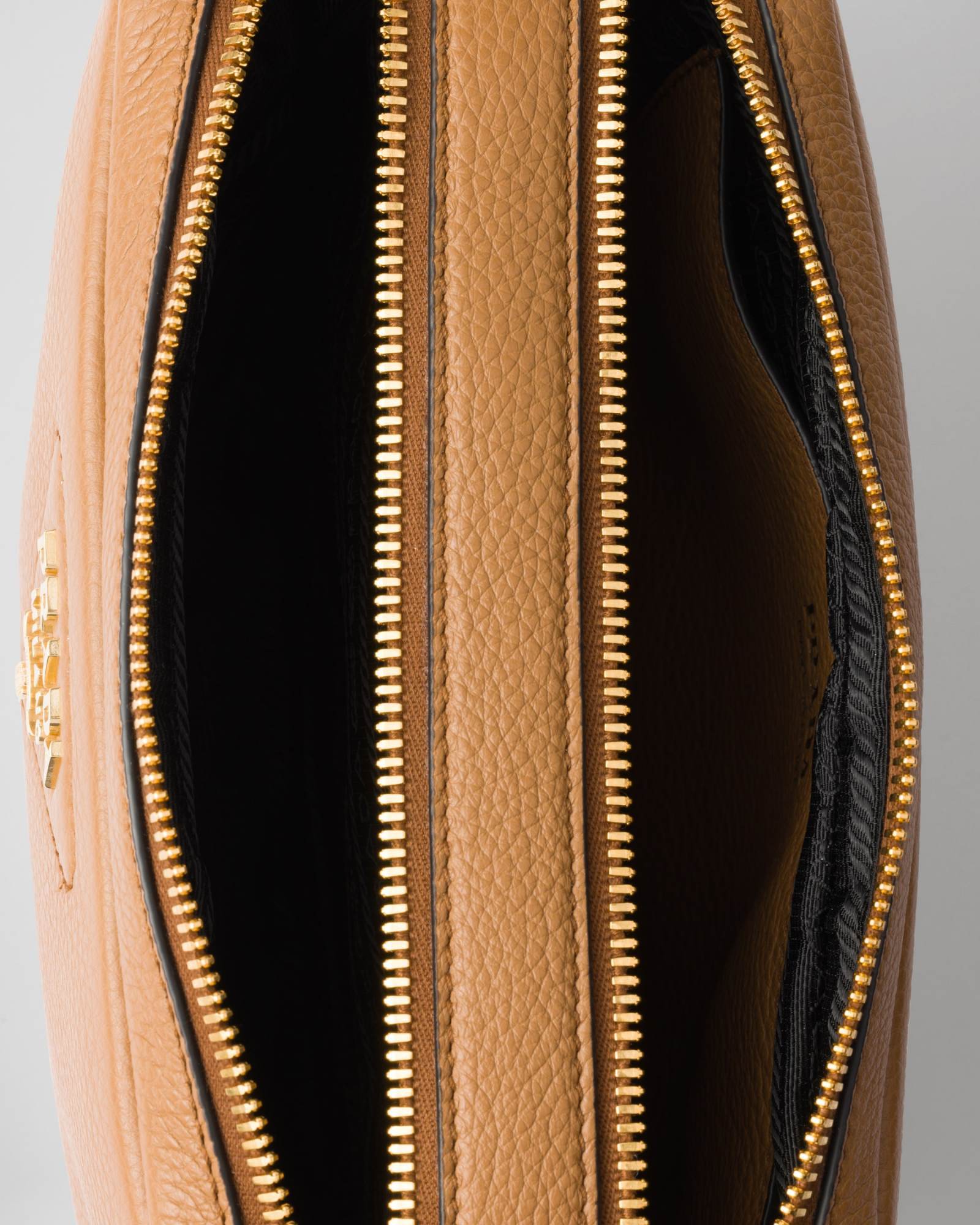Shop Prada Small Leather Shoulder Bag In Brown