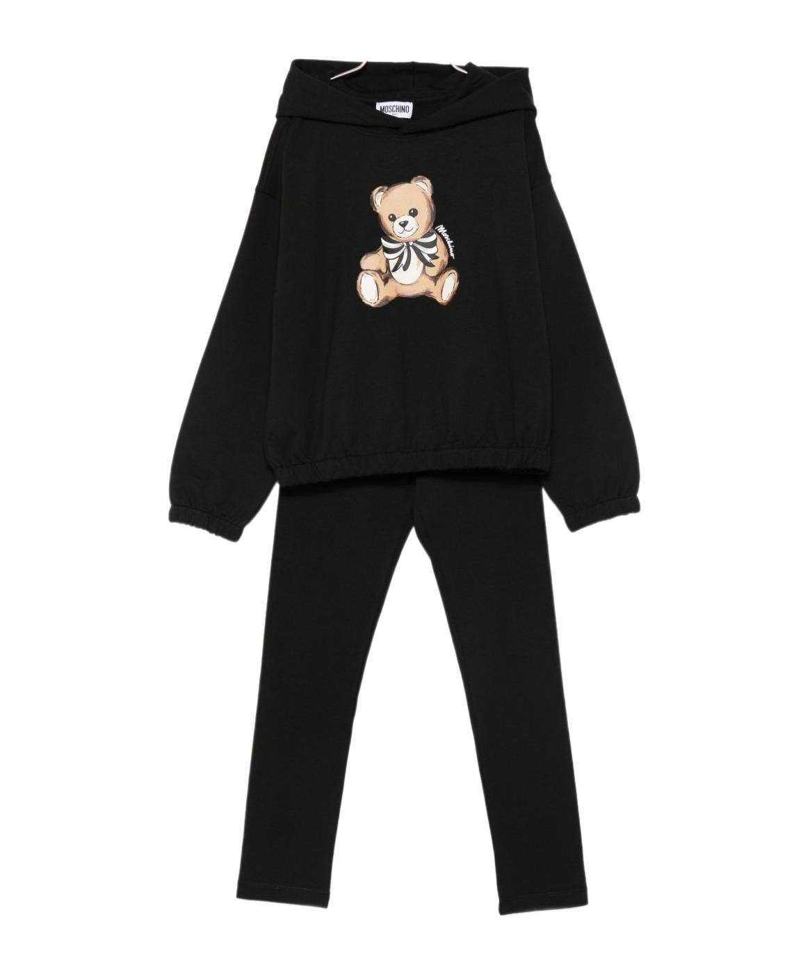 Moschino Teddy-print Drawstring Tracksuit In Black