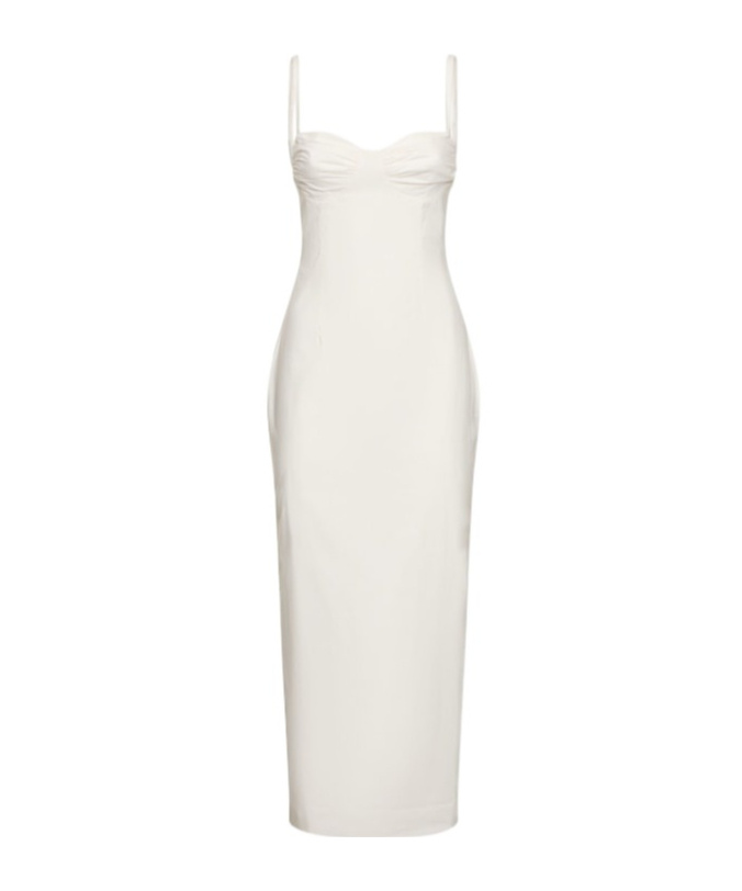 Reformation Suspender Dress In White