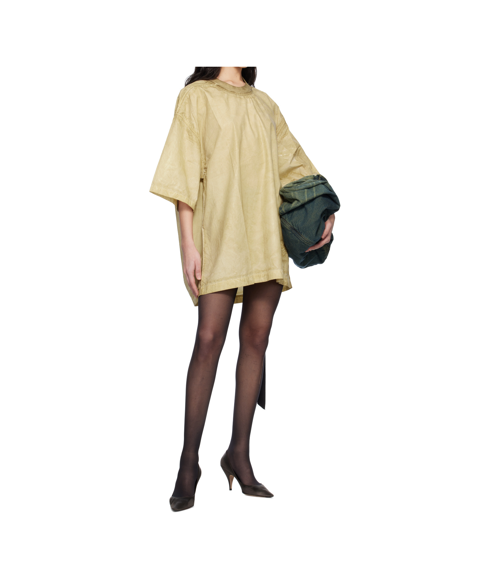 Rick Owens Drkshdw Beige Hollywood Tommy T-shirt In Neutral