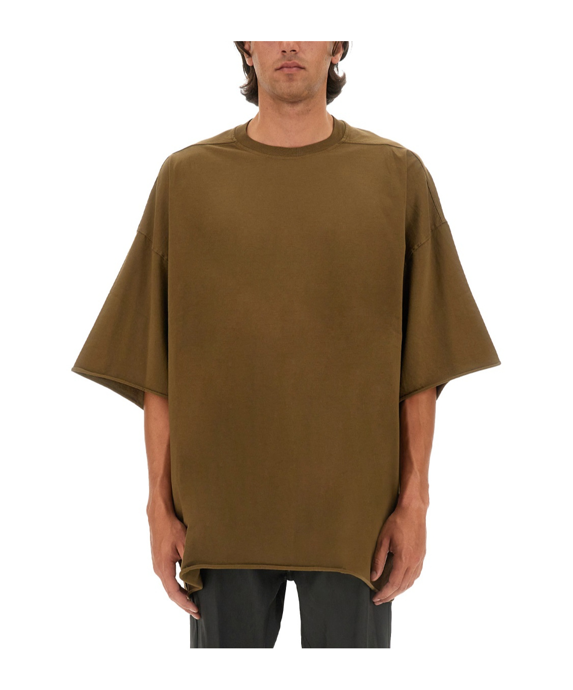 Rick Owens Cotton Jersey T-shirt In Brown