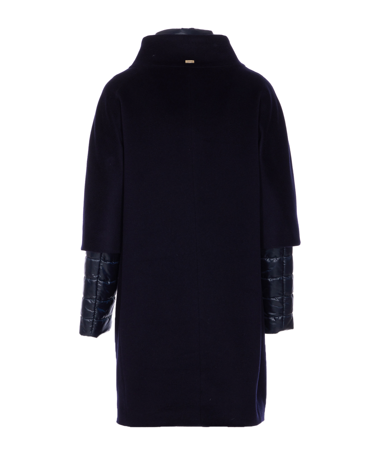Herno Layered-sleeved Zip-up Down Coat In Black