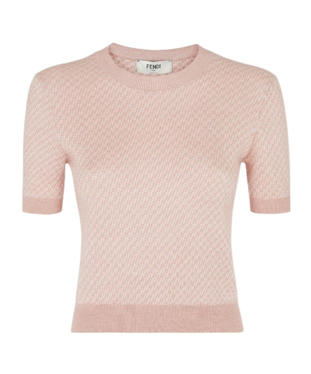 Fendi Round Neck Sweater In Nude