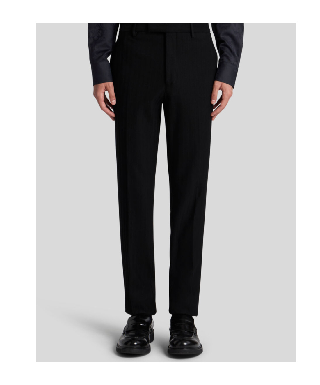 Etro Striped-effect Jacquard Evening Trousers In Black