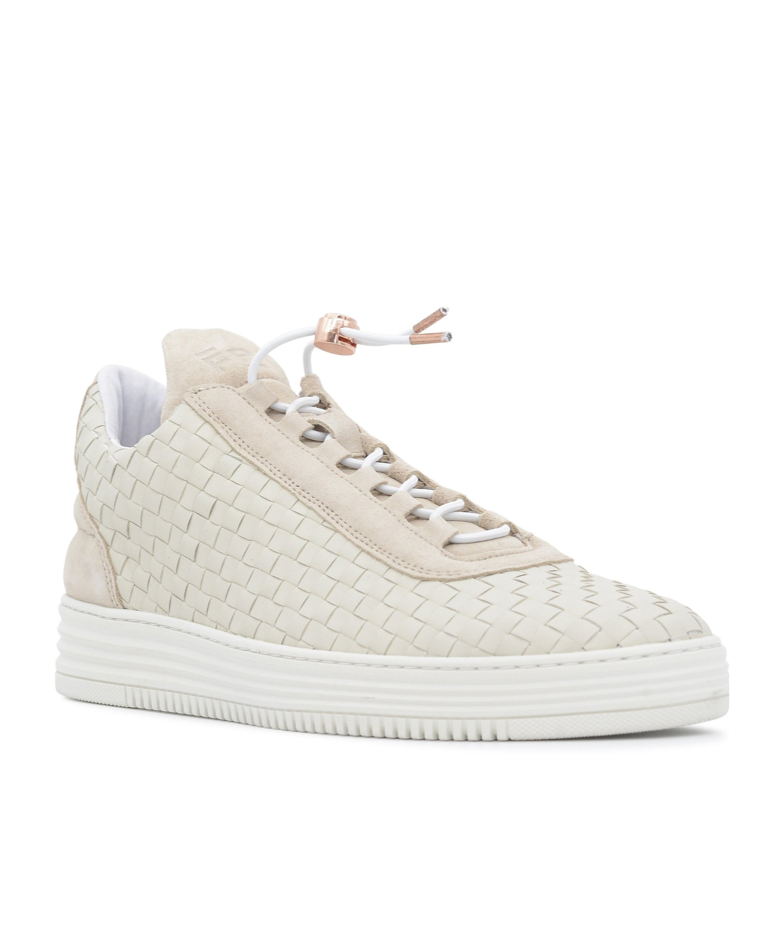Filling Pieces Round Toe Low-top Casual Shoes In White