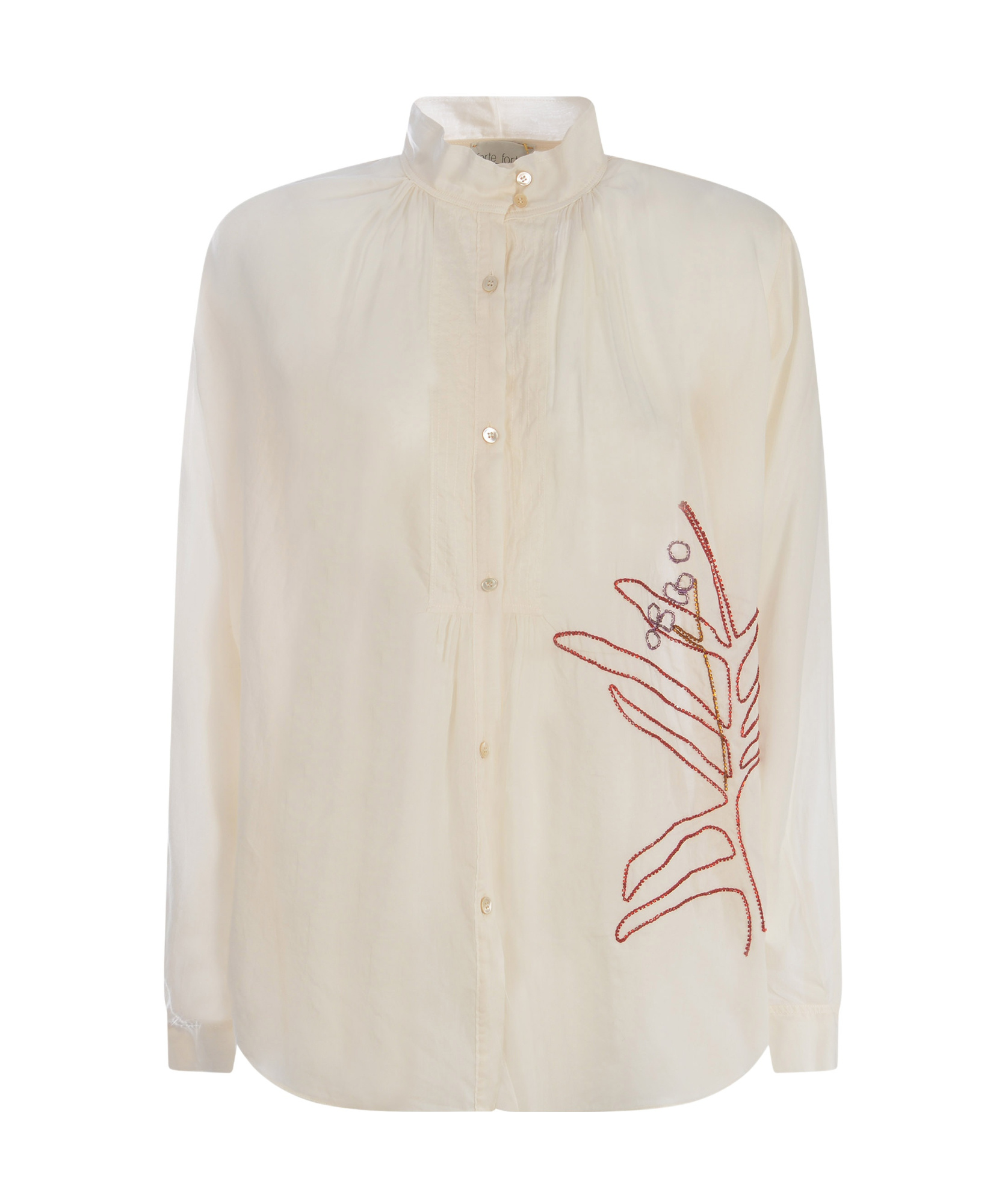 Forte Forte Motif Embroidered Buttoned Shirt In Animal Print