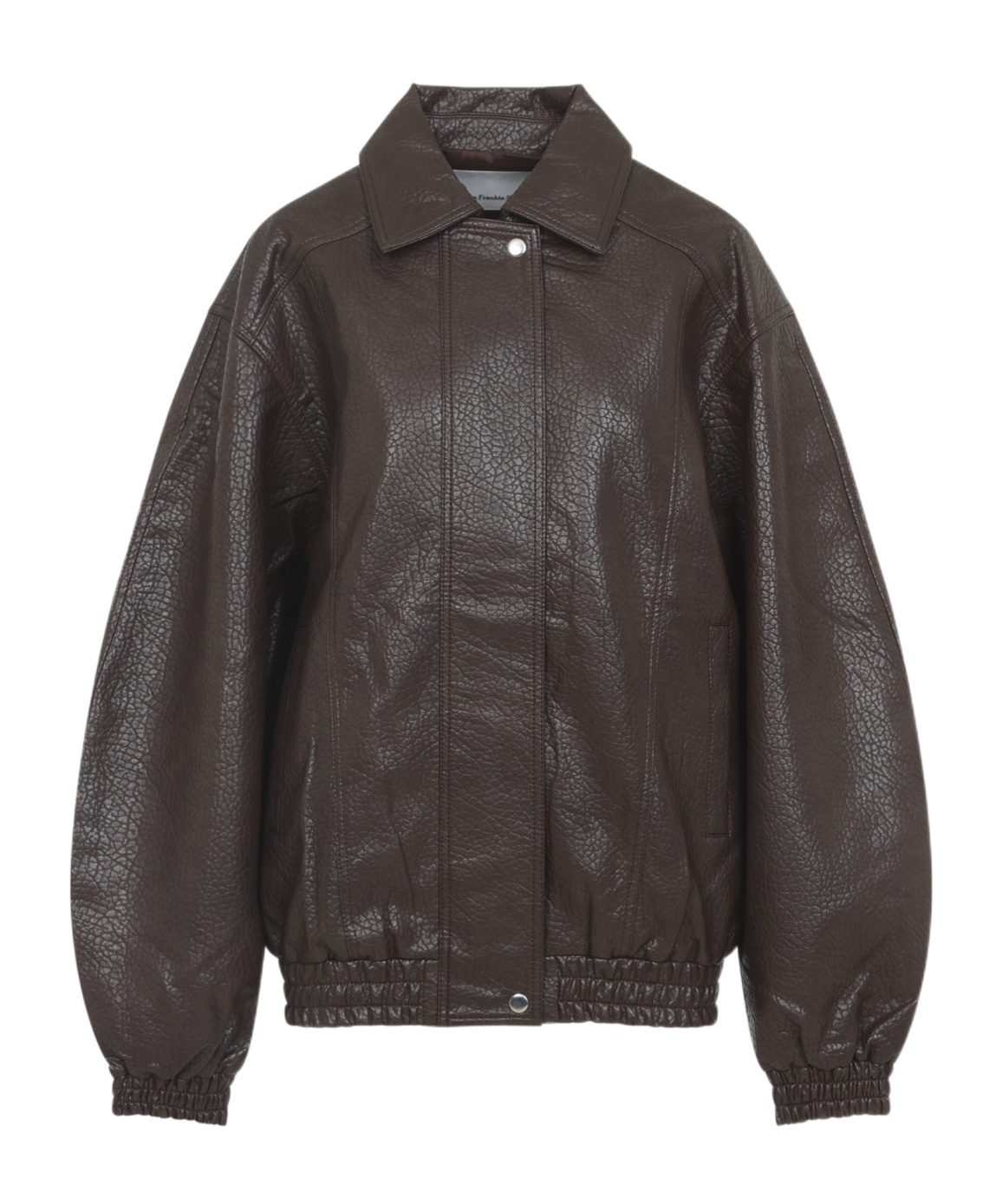 The Frankie Shop Prescott Grained Faux Leather Jacket In Brown