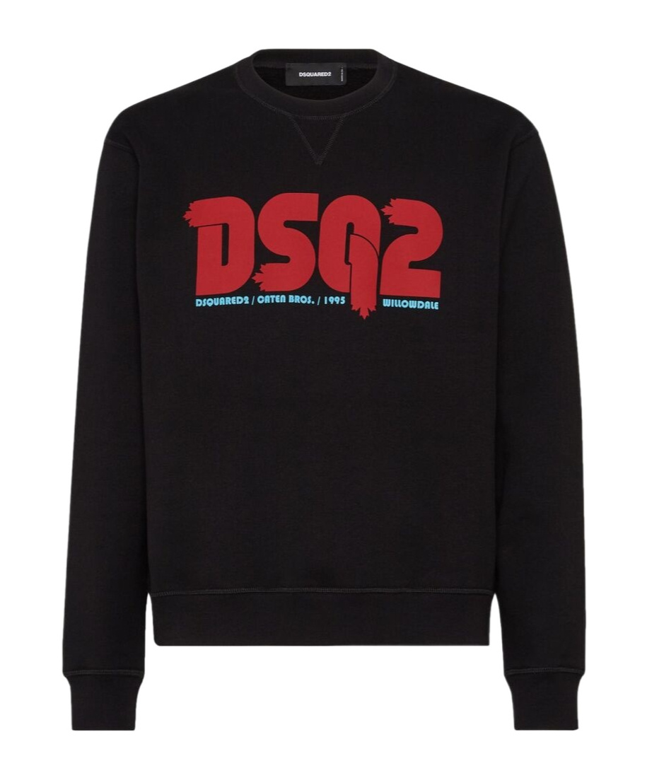 Dsquared2 Logo-print Cotton Sweatshirt In Black