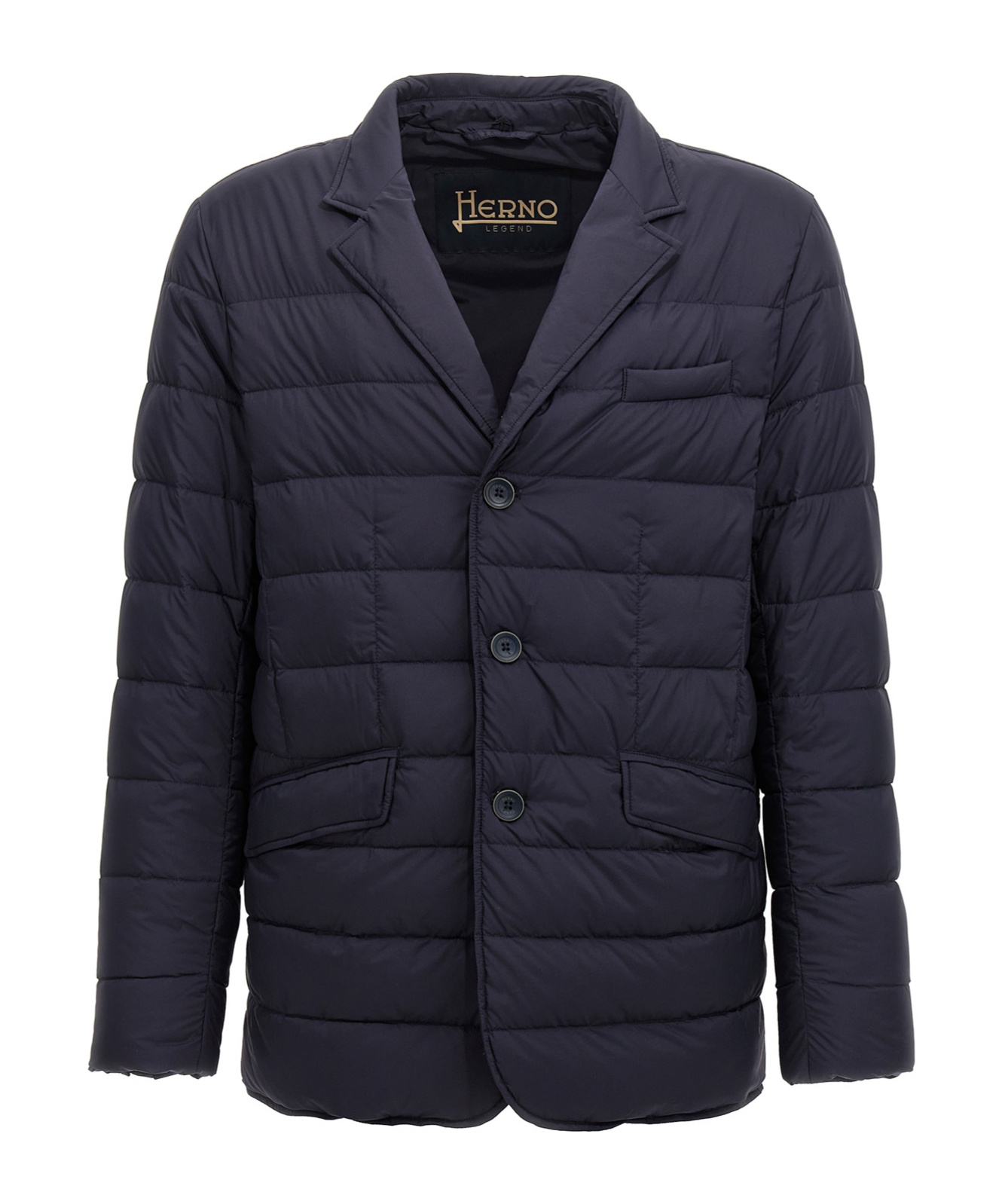 Herno La Giacca Water Resistant Down Blazer With Removable Bib In Black