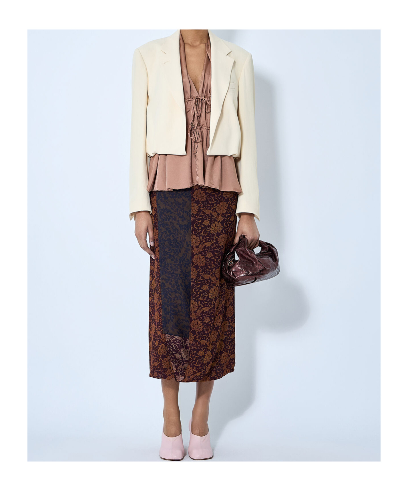 Dries Van Noten Crop Single-breasted Blazer In White