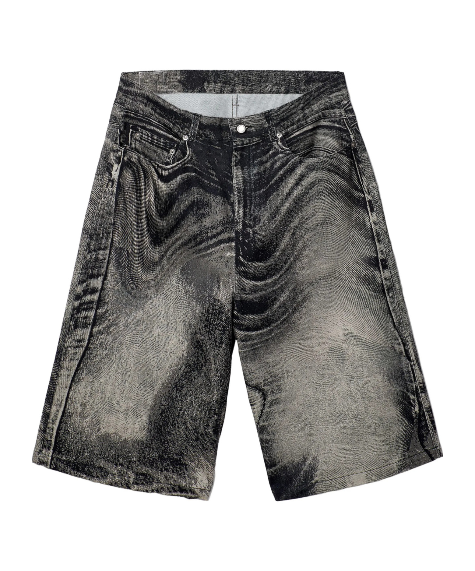 Camperlab Distorted Print Denim Shorts