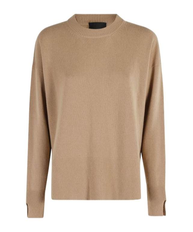 Roberto Collina Round-neck Long-sleeve Sweater In Brown