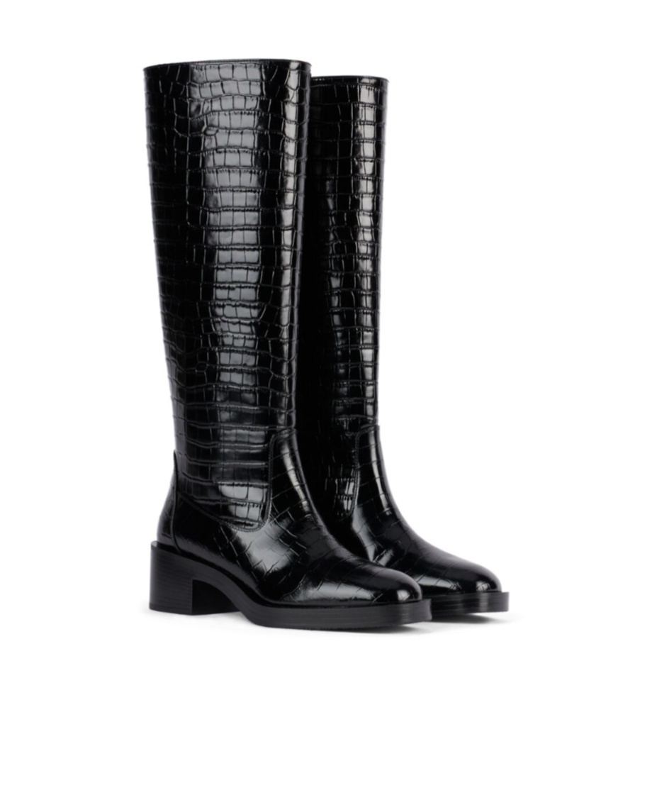 Stuart Weitzman Round-head Boots In Black