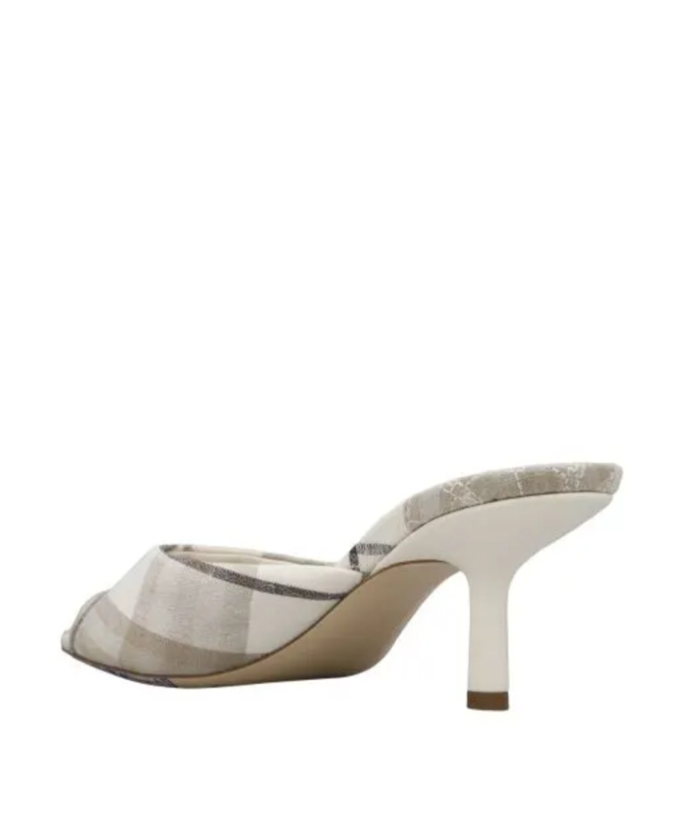 Burberry Plaid High-heeled Sandals In Brown