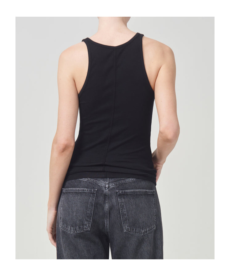Agolde Sleeveless Knitted Top In Black