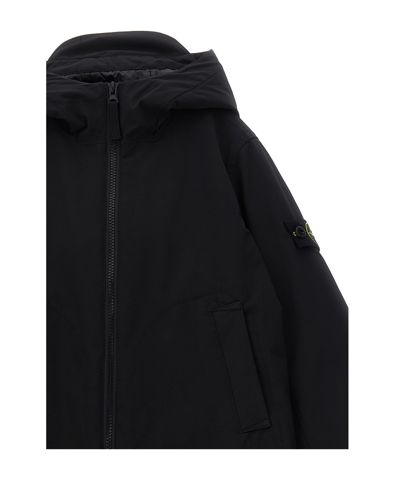 Stone Island Hooded Parka Jacket In Gray