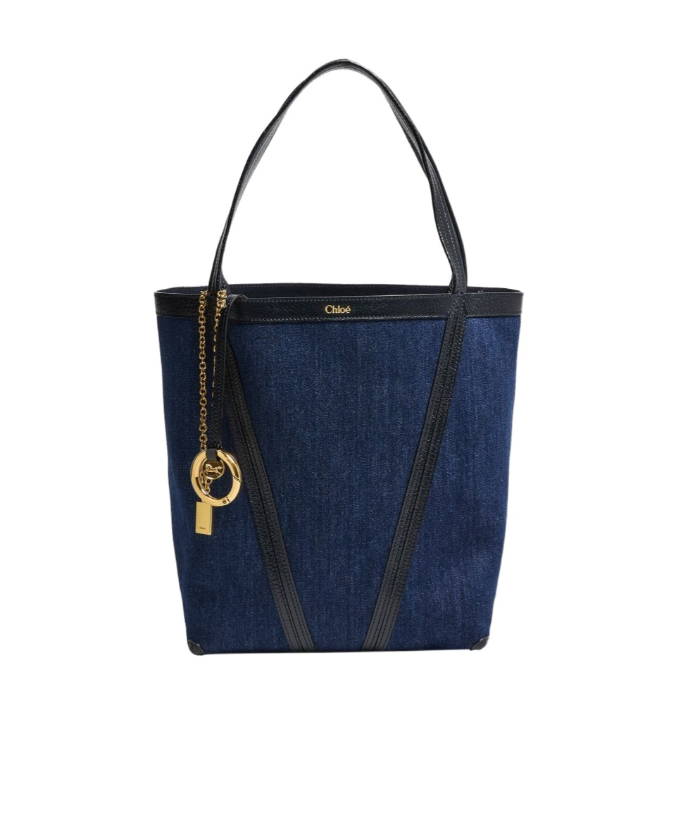 Chloé Chloe Spin Denim Tote Bag In Blue