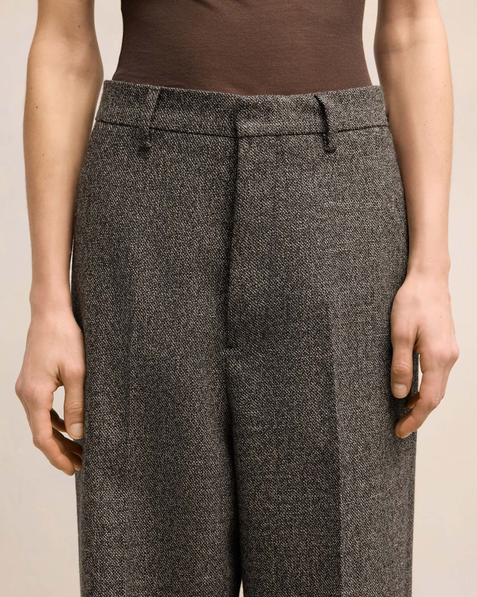 Ami Alexandre Mattiussi Large Fit Trousers Brown In Green