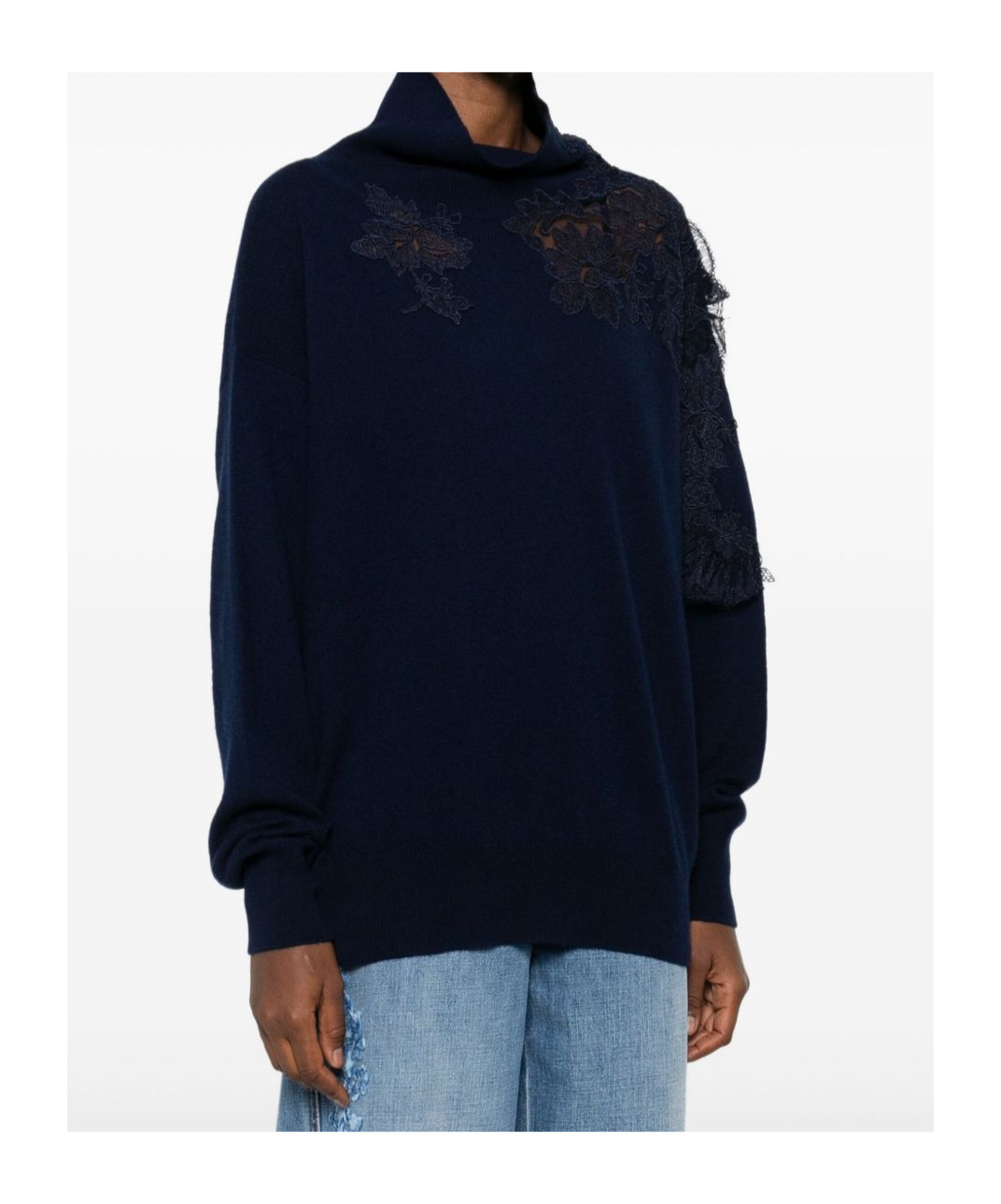 Ermanno Scervino Long-sleeved Sweater In Blue