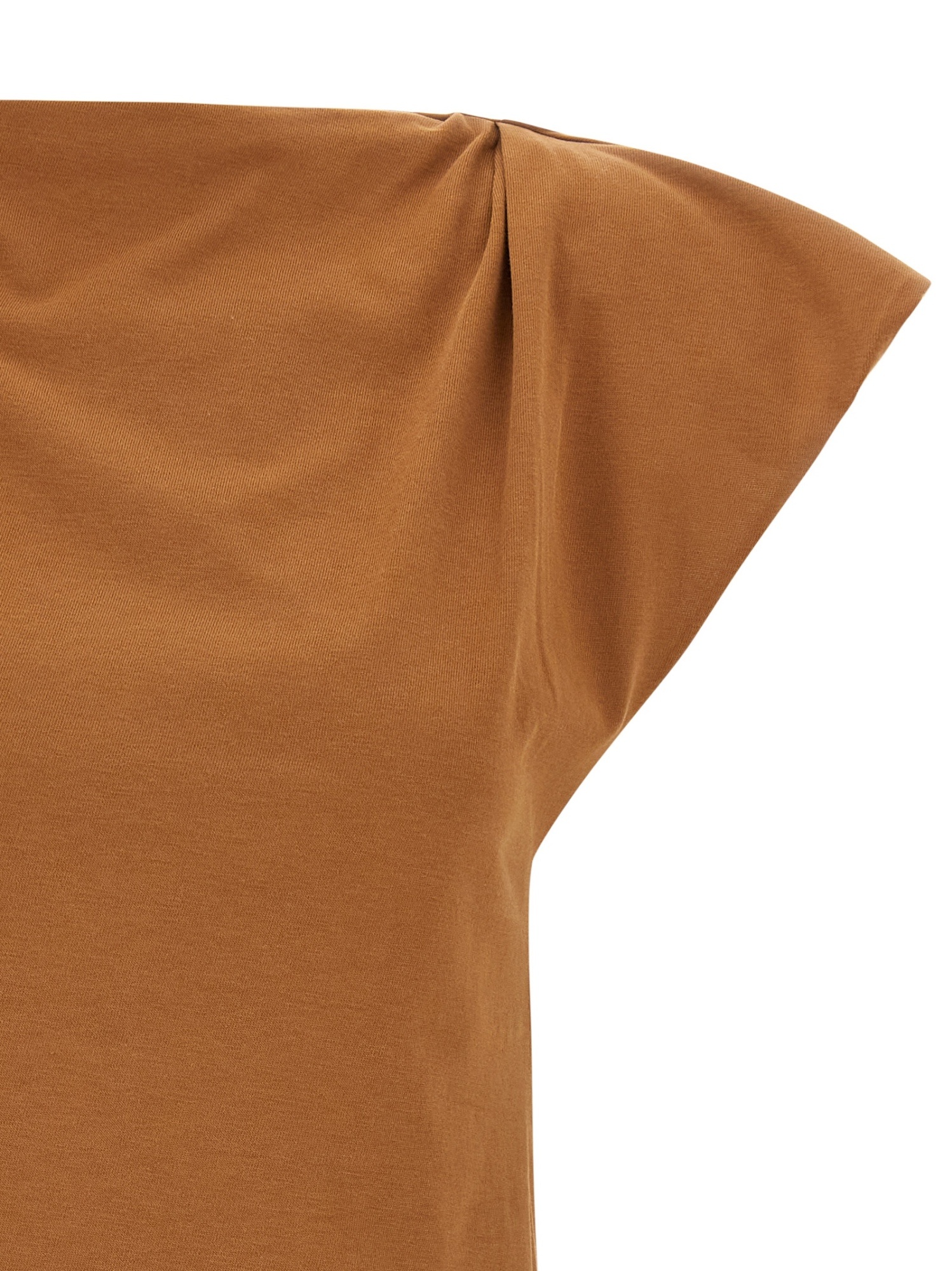 Isabel Marant Sebani Asymmetric Cotton T-shirt In Brown