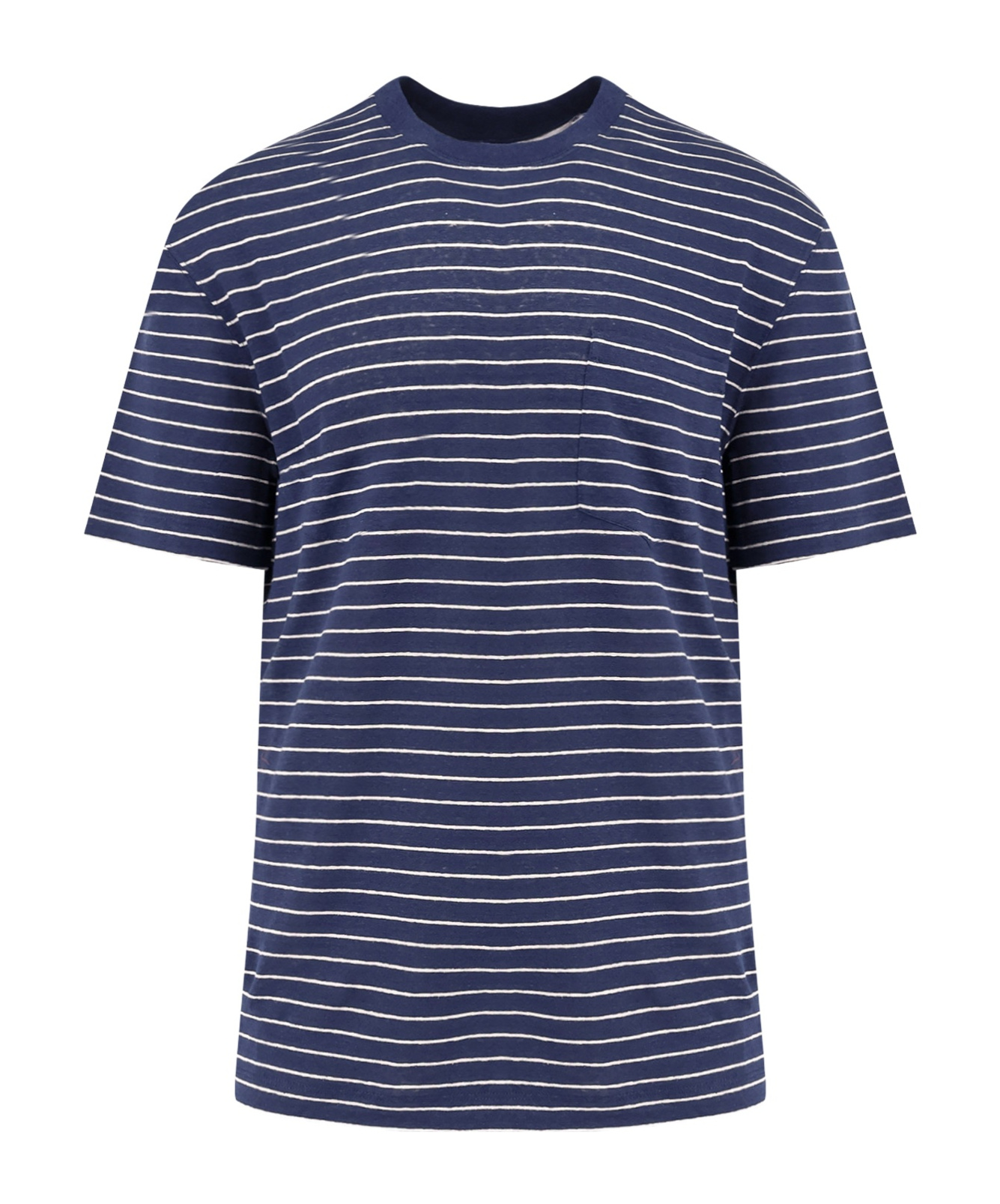 Brunello Cucinelli Striped Short-sleeved T-shirt In Blue