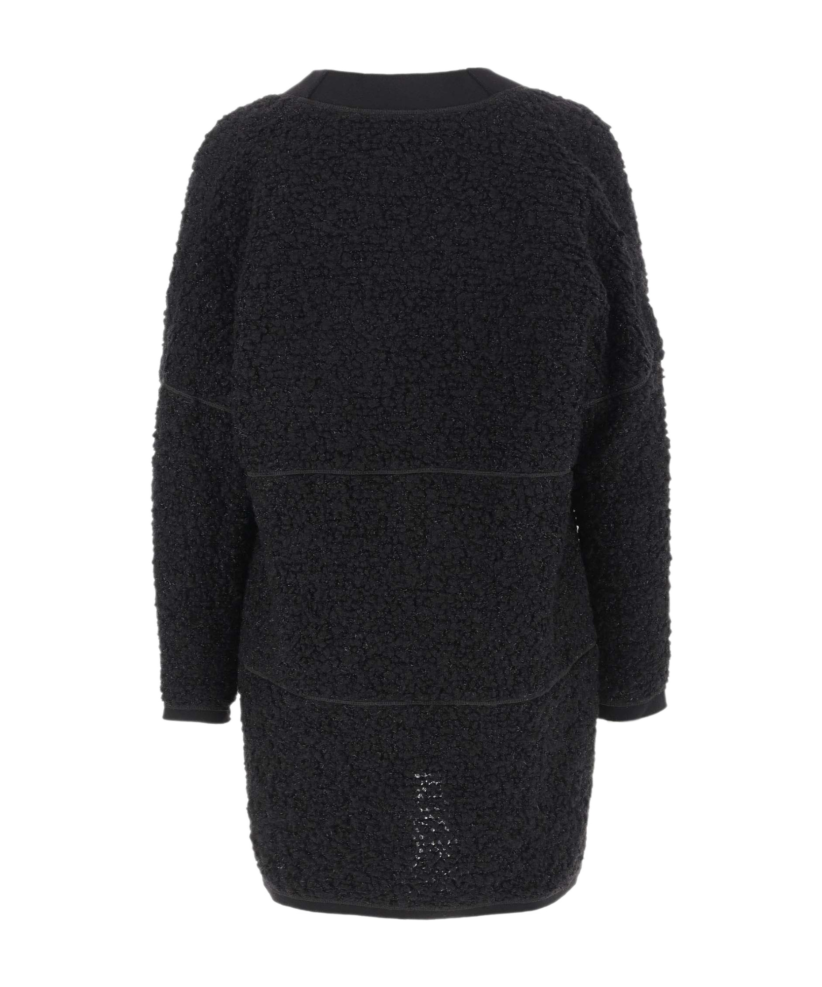Giorgio Armani Long Bouclé Cardi-coat In Black