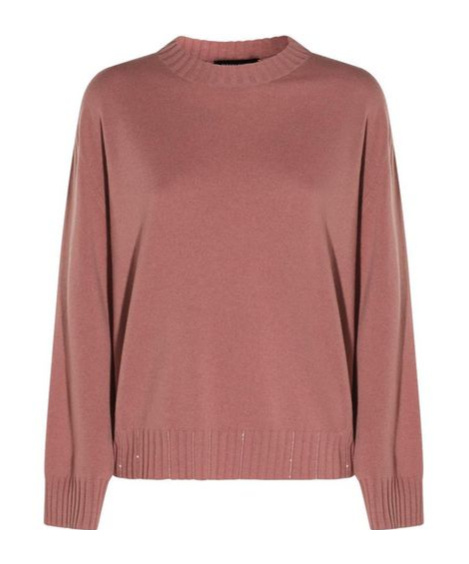 Fabiana Filippi Knitwear Crewneck Ribbed Finish In Pink
