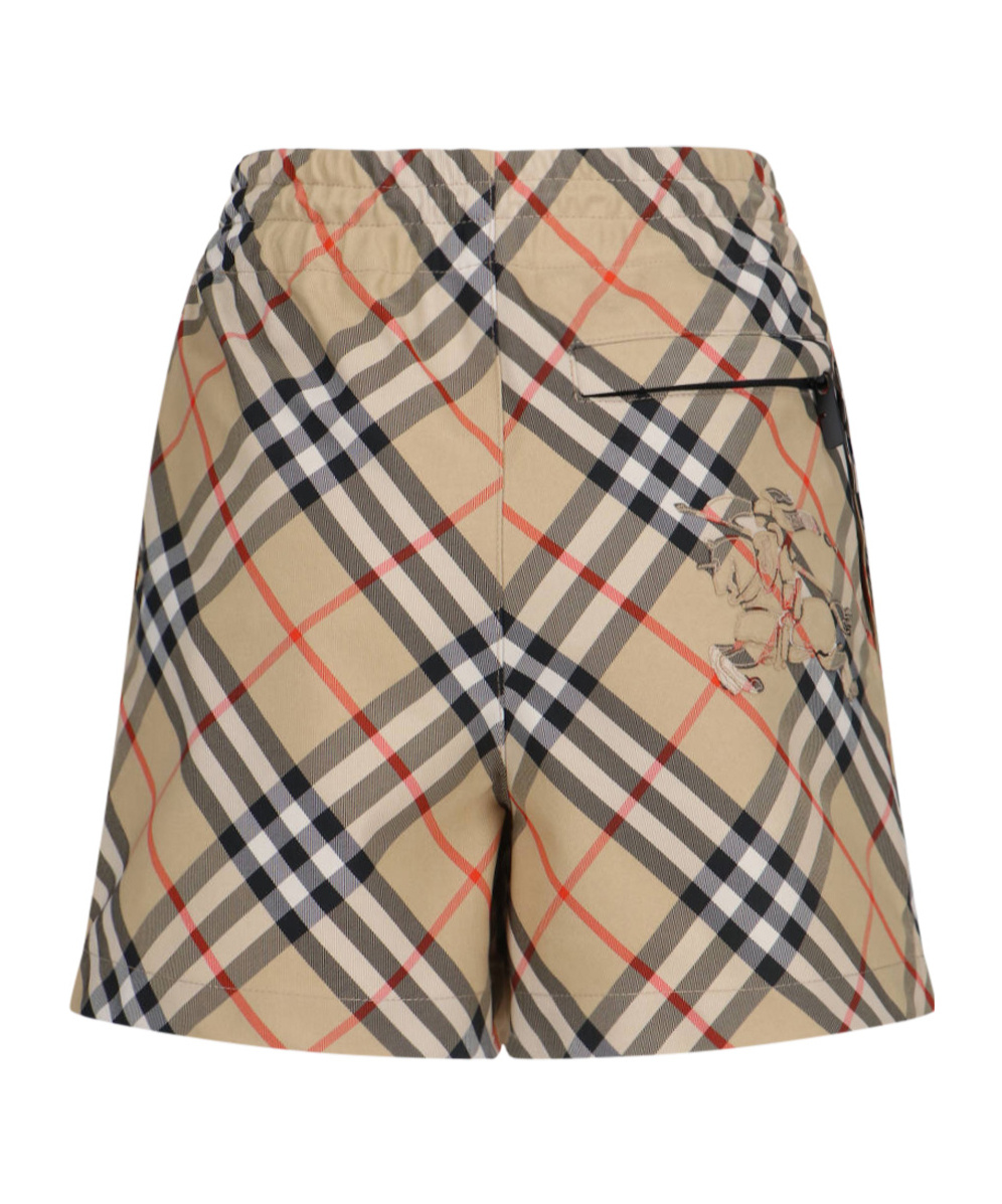 Burberry Check Ekd Drawstring Pull-on Shorts In Nude